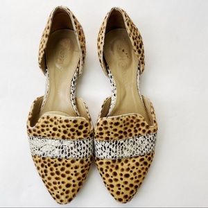 Poppy Barley D’orsay Leopard Print Pony Hair Flats